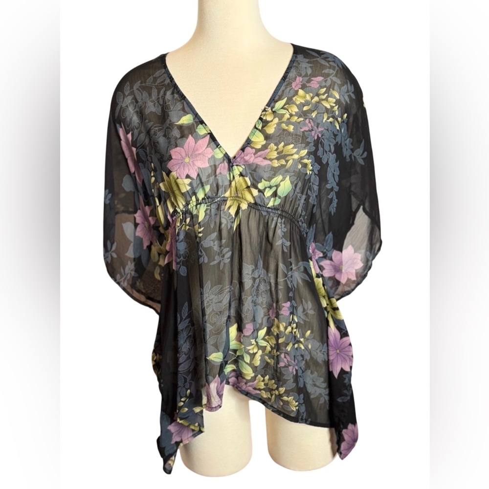 Poetry Black Floral Sheer Blouse
